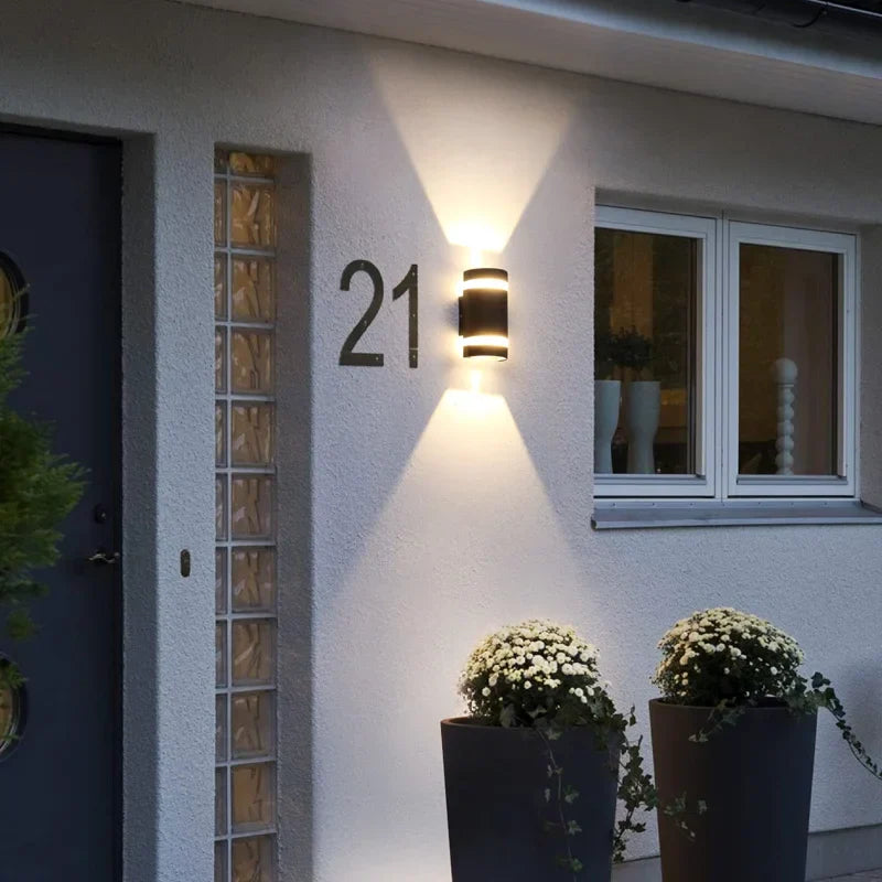 Outdoor LED Wall Light Waterproof Aluminum Black Porch Garden Lamp Sconce