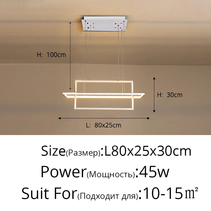 Geometric Aluminum Pendant Light for Living Bedroom Restaurant Kitchen - Modern Art Luminaire