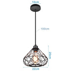 Vintage Industrial Chandelier Lamp, Black Iron Pendant Light for Kitchen Bedroom