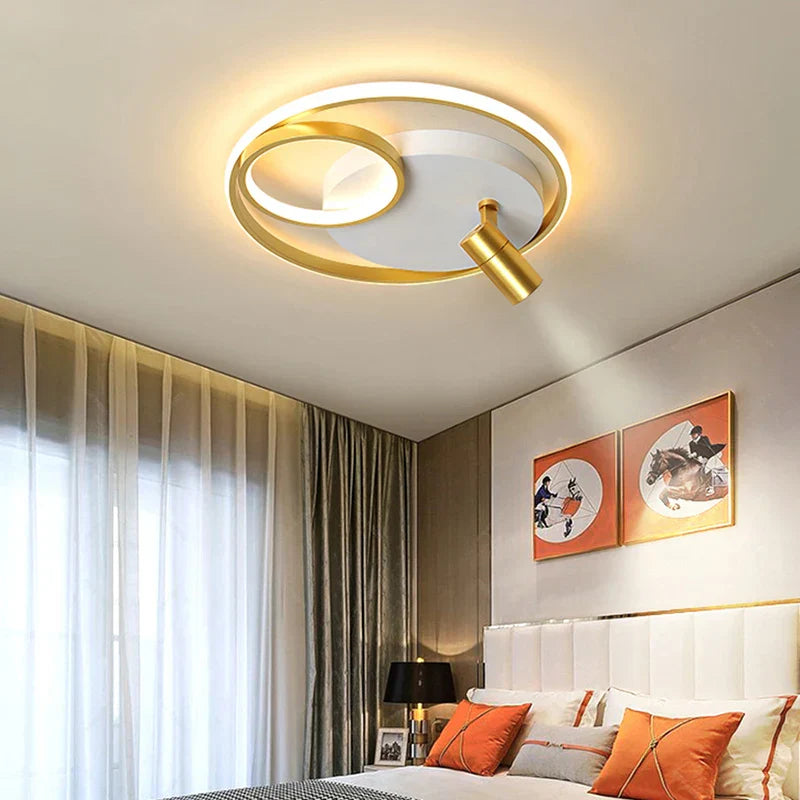 Nordic Gold Chandelier: Dimmable Remote Ceiling Light for Bedroom & Living Room