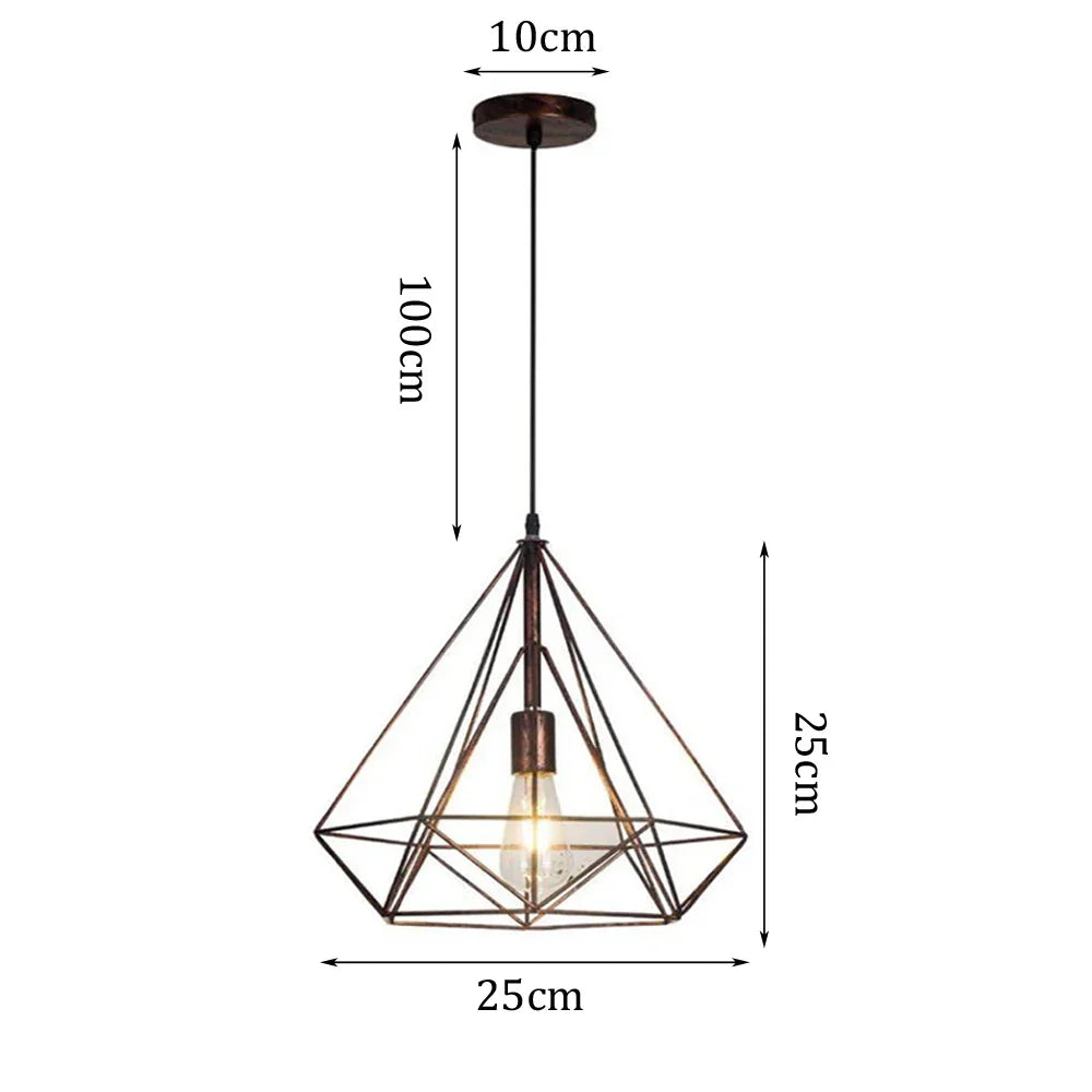 Vintage Industrial Loft Cage Pendant Light for Kitchen Island Living Room