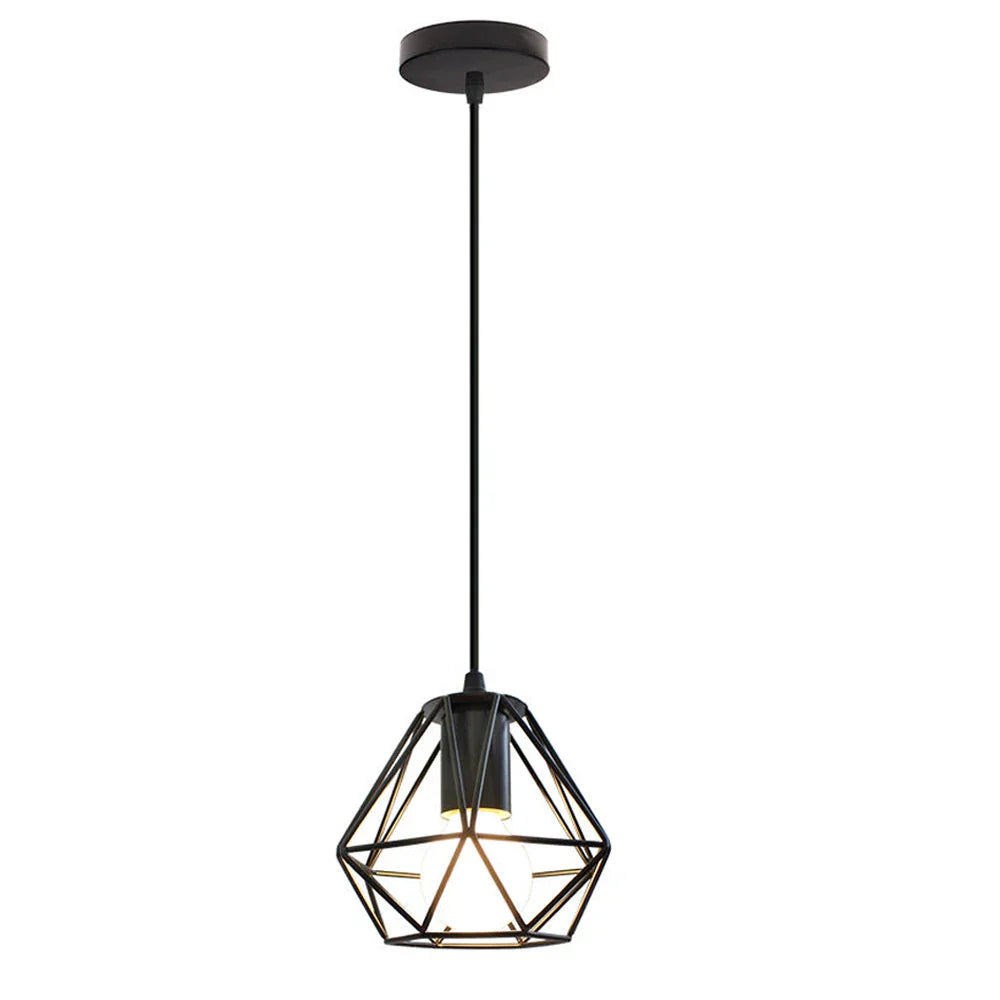 Cage Pendant Light: Modern Nordic Vintage Retro Loft Industrial Metal Hanging Fixture