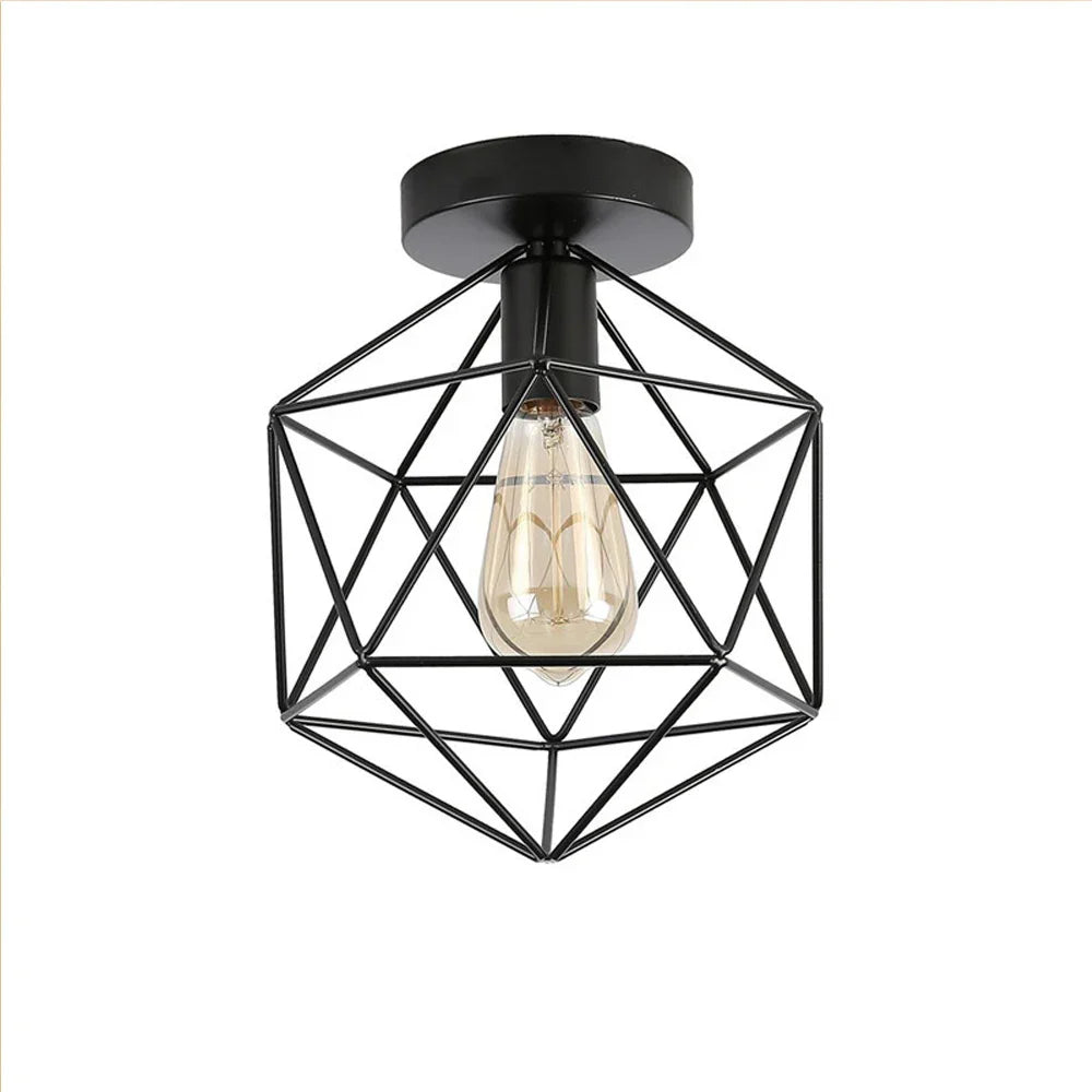 Vintage Industrial LED Ceiling Light Shade for Living Room Kitchen Cage Home Decor