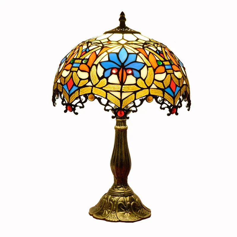 Dragonflys Tiffany Stained Glass Table Lamp Vintage Bedroom Desk Light