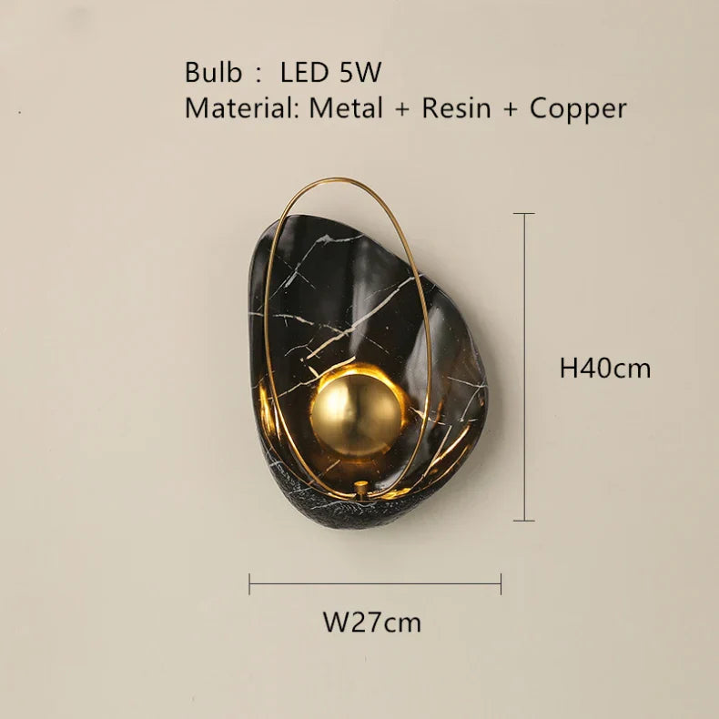 Modern Resin Wall Lamp: Living Room Decor, Bedside Hallway White Black Light