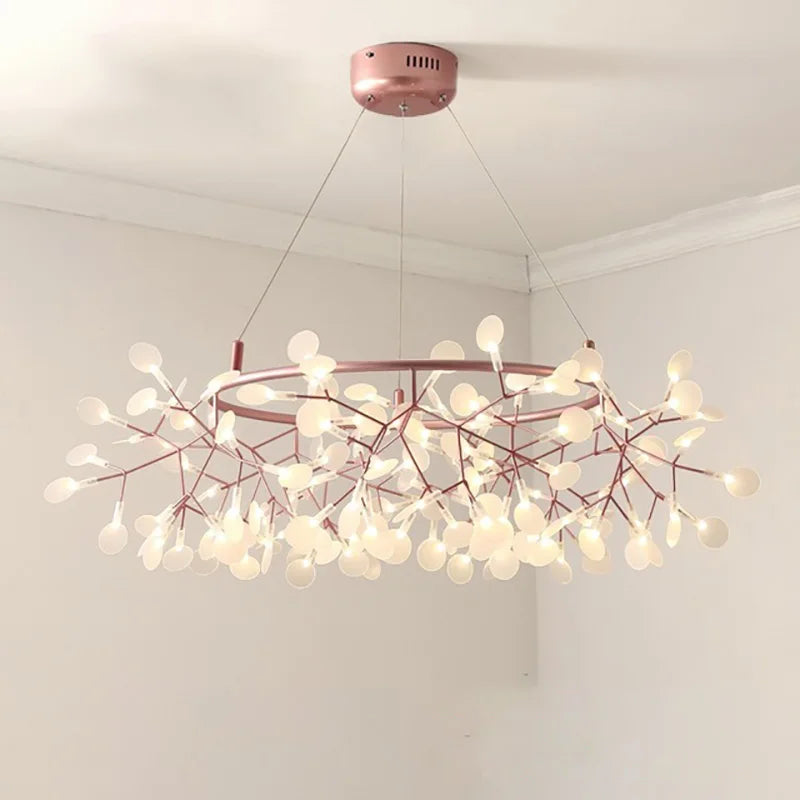 Modern Nordic Heracleum Chandelier Light in Black/Rose Gold for Living Room & Kitchen