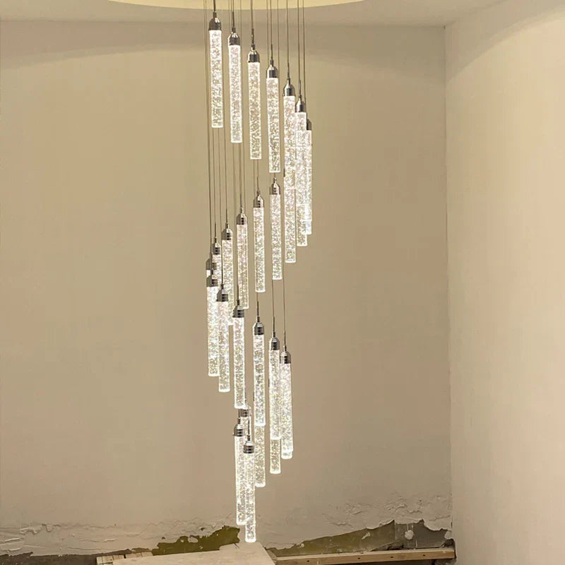 Golden LED Crystal Chandelier for Living Room Staircase