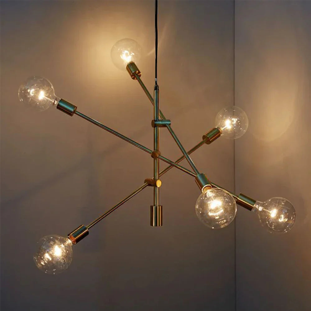 Nordic Pendant Light Pole Art Decor Hanging Lamp E27 LED Living Room Fixture
