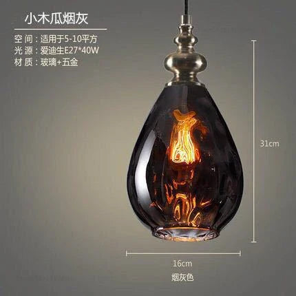 Nordic Water Grain Glass Pendant Lights for Living Room, Kitchen, Restaurant, Bar - Retro Simple Hanging Lamps