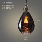 Nordic Water Grain Glass Pendant Lights for Living Room, Kitchen, Restaurant, Bar - Retro Simple Hanging Lamps