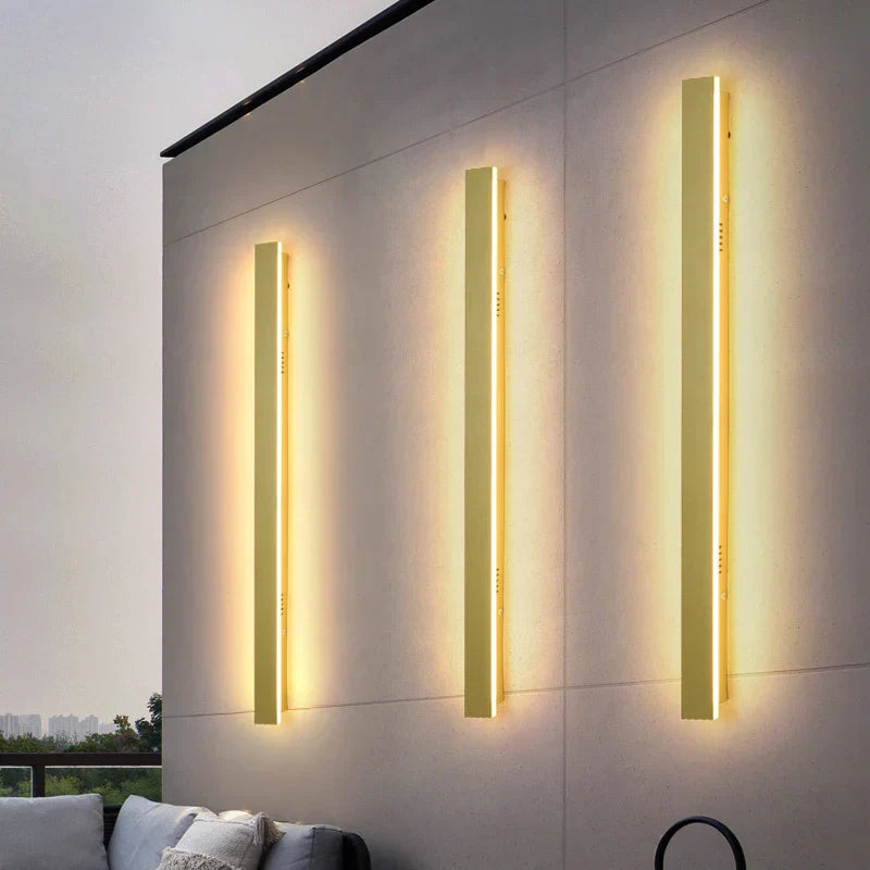 LED Wall Lamp: Waterproof, Dimmable, Aluminum, Outdoor Sconce Light - Gold
