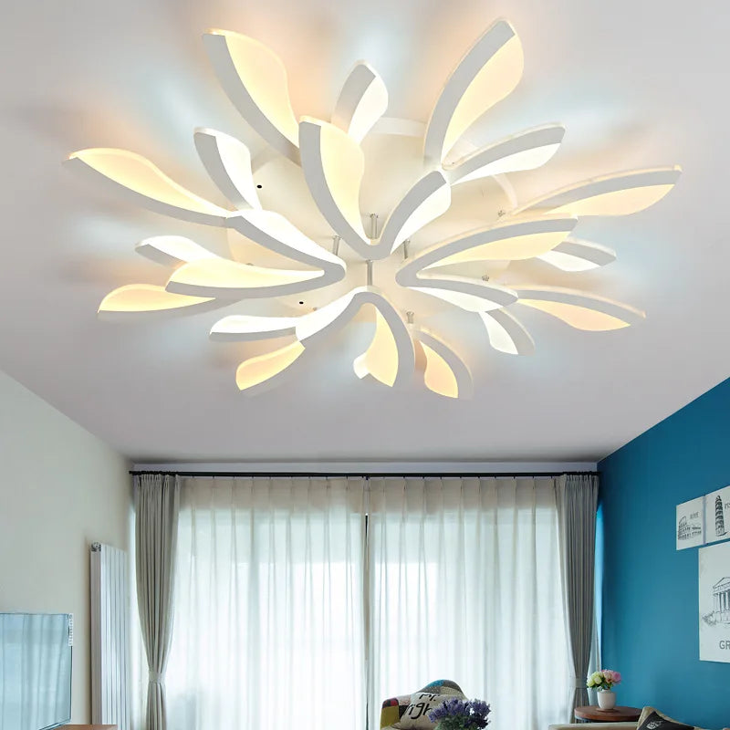 Modern LED Ceiling Chandelier for Home Living Room Bedroom Dining, Remote Control Lighting Fixtures