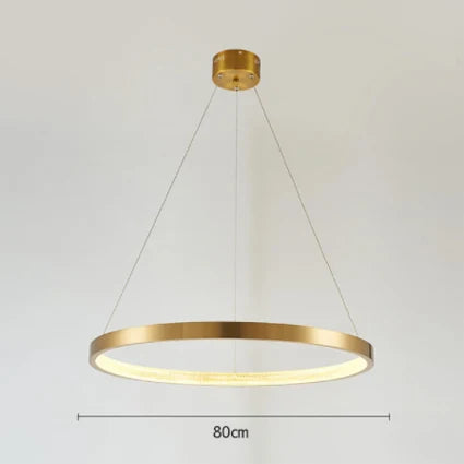 Gold Circle Chandelier Creative LED Lighting Modern Indoor Fixtures