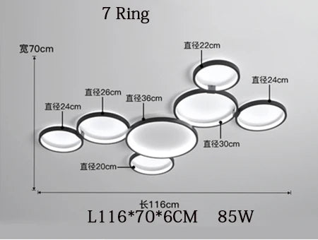 Nordic Remote Control LED Ceiling Lamp for Living Room, Study Room - Modern & Creative