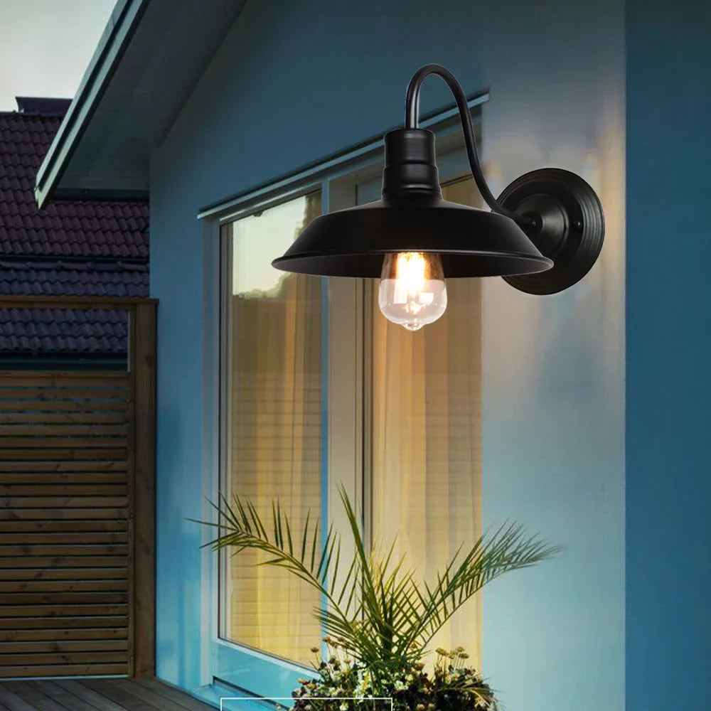 Black Cage Guard Wall Sconce LED Lamp Indoor Retro Lighting Fixture