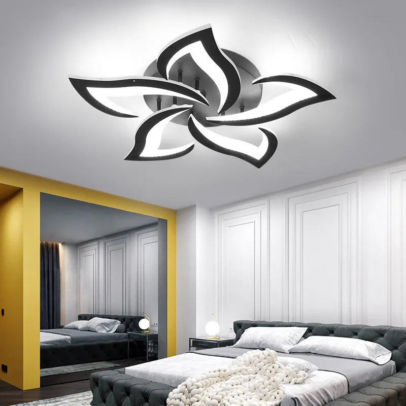 Remoteled Ceiling Chandelier: Modern Art Deco Lighting Fixtures for Living, Dining, Bedroom