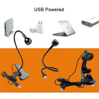LED Book Light Black Silver Clip-On Desk Lamp Flexible Reading Lamp