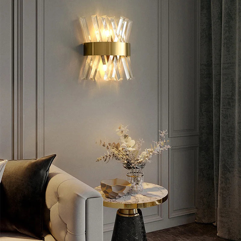 Crystal Wall Lamp: Elegant Lighting for Living Room, Bedroom, and Staircase