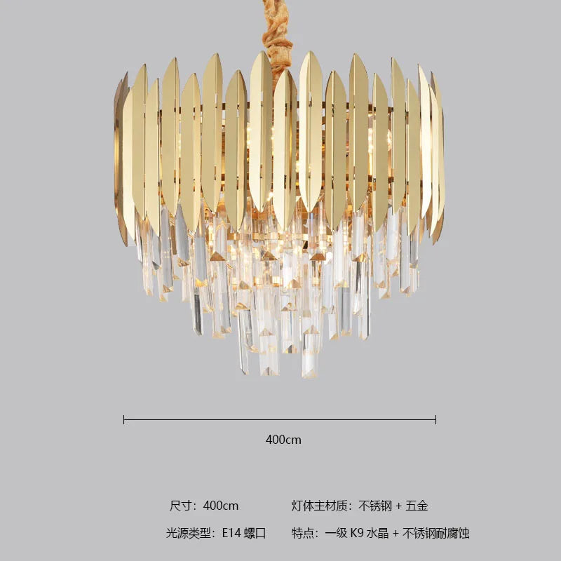Crystal Chandelier: Modern Dining Room Lighting for Bedroom, Villa, 2024 New Collection