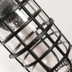 Retro Vintage Black Glass Outdoor Wall Sconce Luminaire