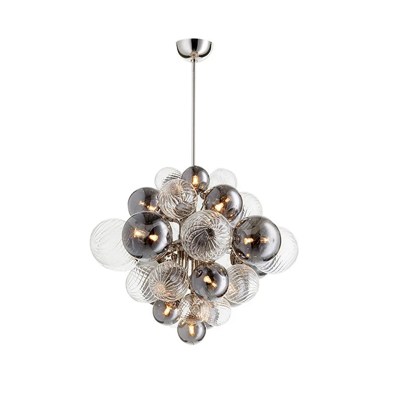 Glass Globe LED Chandelier Pendant Light for Nordic Luxury Living Room