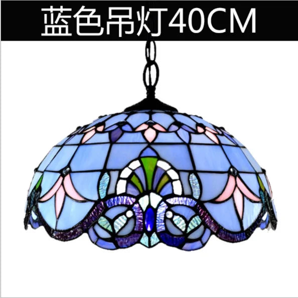 Nordic Tiffany Peacock Chandelier Glass Lamp for Home Decor