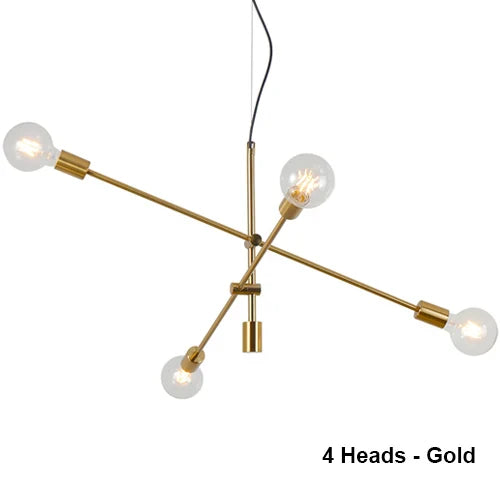 Nordic Pendant Light Pole Art Decor Hanging Lamp E27 LED Living Room Fixture