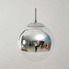 Silver Mirror Ball LED Pendant Light for Kitchen Living Room Bedroom