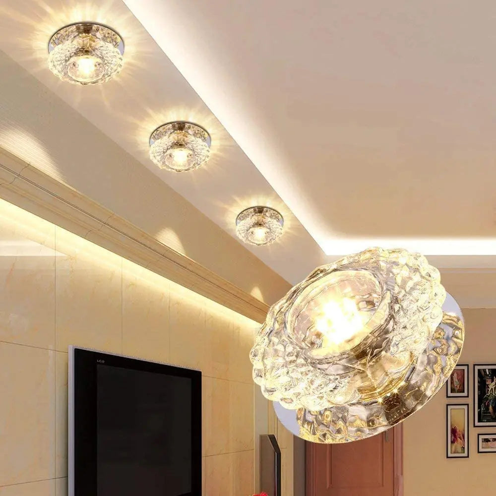 Modern Crystal Ceiling Lights for Elegant Living Room and Corridor Lighting