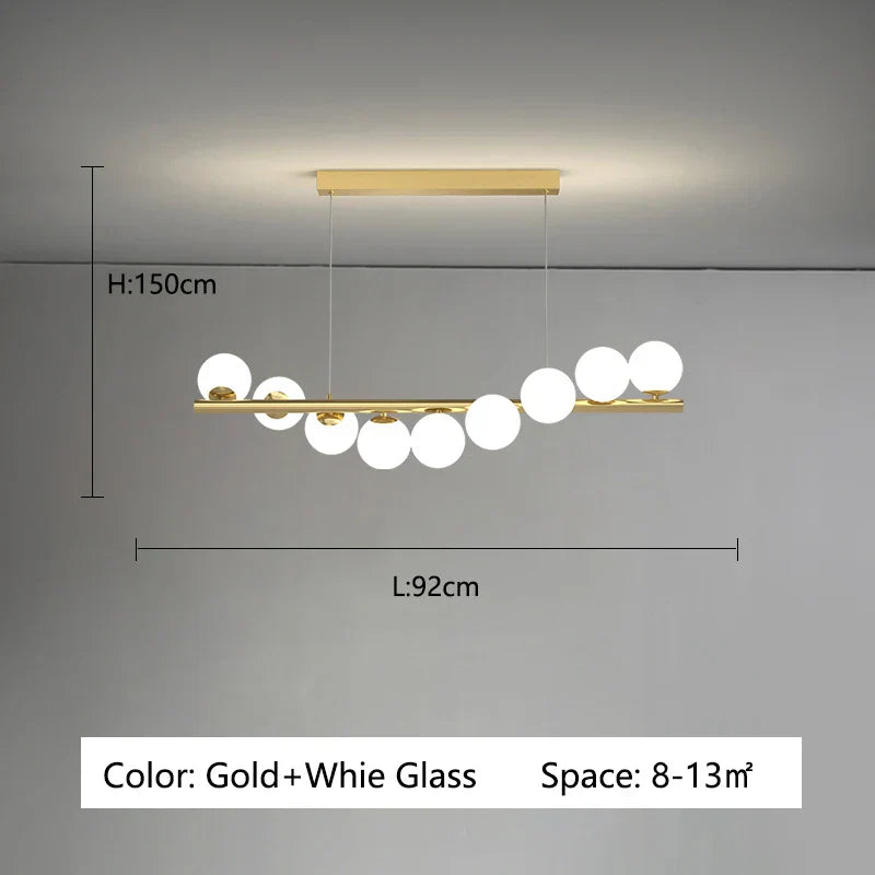 Nordic Glass Ball Pendant Lights G9 LED Gold Hanging Lamp