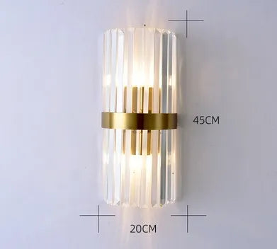 Black Gold Crystal Wall Lights for Bedroom Living Room Home LED Sconce