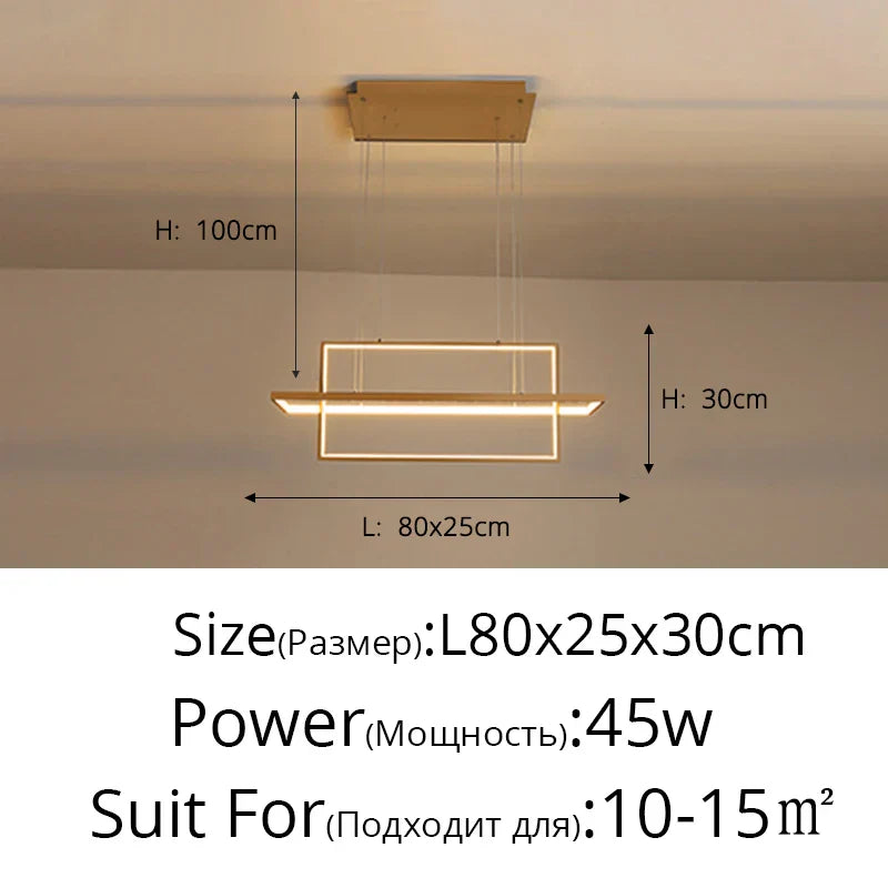 Geometric Aluminum Pendant Light for Living Bedroom Restaurant Kitchen - Modern Art Luminaire