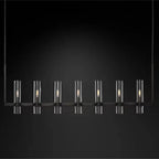 Glass Chandelier Pendant Lamp with E14 LED, Chrome Finish, Retro Design