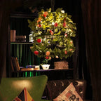 Industrial Style Rose Chandelier - Wrought Iron Pendant Lamp for Home, Restaurant, Bar