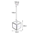 White Cage Industrial Pendant Light Fixture - Modern Loft Hanging Lamp