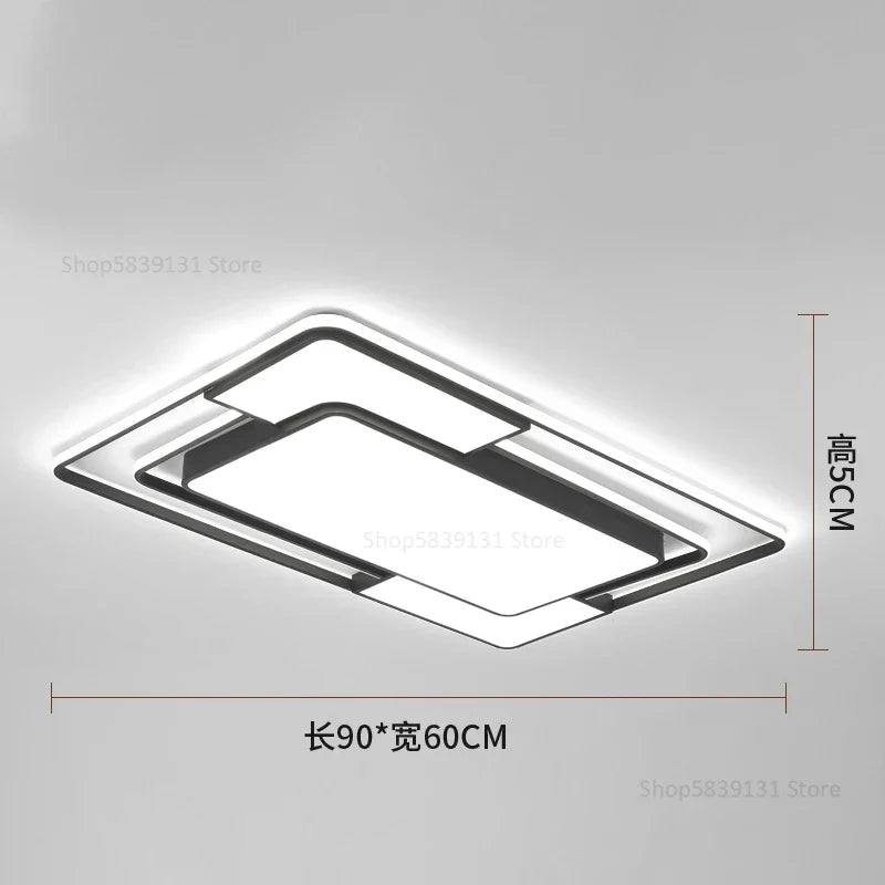 Geometry LED Ceiling Light: Modern Nordic Light Luxury for Living Room Decor