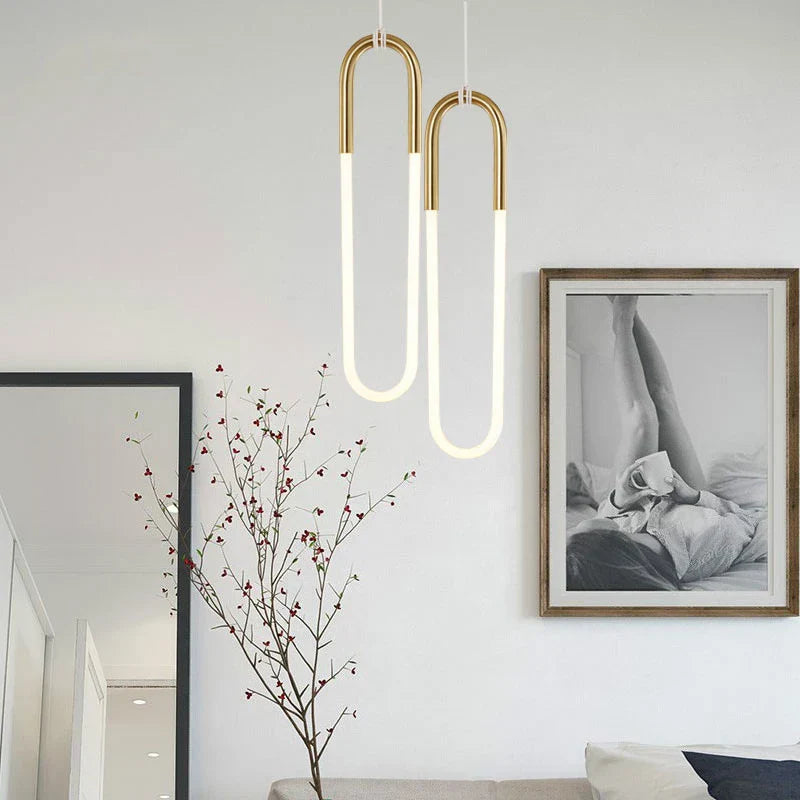 Gold Pendant Lights Energy Saving for Living Room Hanglamp