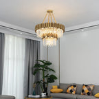 Gold Metal Crystal Chandelier Pendant with G9 Led Bulb