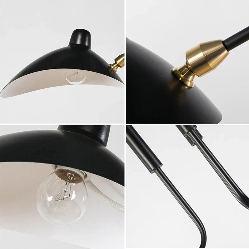 Black Swing Arm Chandelier | Loft Industrial Adjustable Lighting Fixture