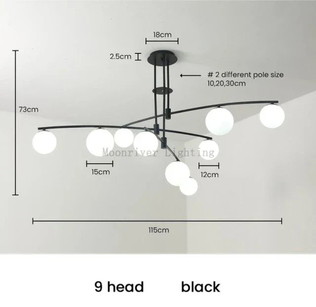 Nordic Bean Chandelier: Modern, Simple, Creative Lighting for Living Room, Dining Room, Bedroom