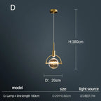 Nordic Crystal Chandelier Pendant for Bedroom Bar, Modern Luxury LED Light
