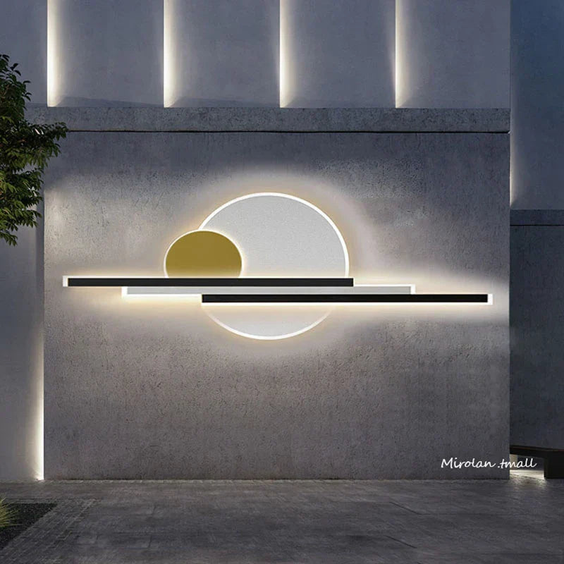 Modern Outdoor Wall Lamp Gold Color IP65 Waterproof LED Sconce Light
