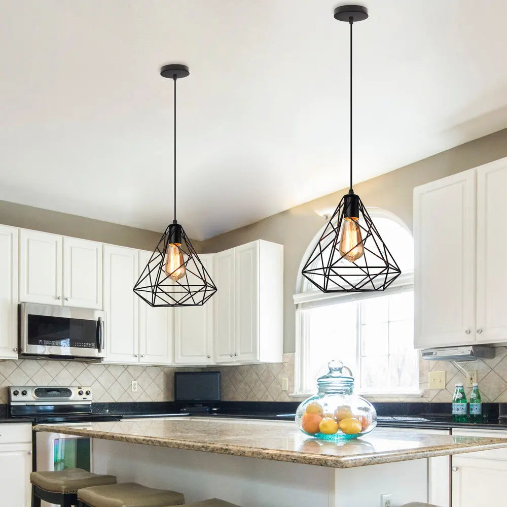 Modern Black LED Pendant Chandelier for Kitchen & Living Room Lighting