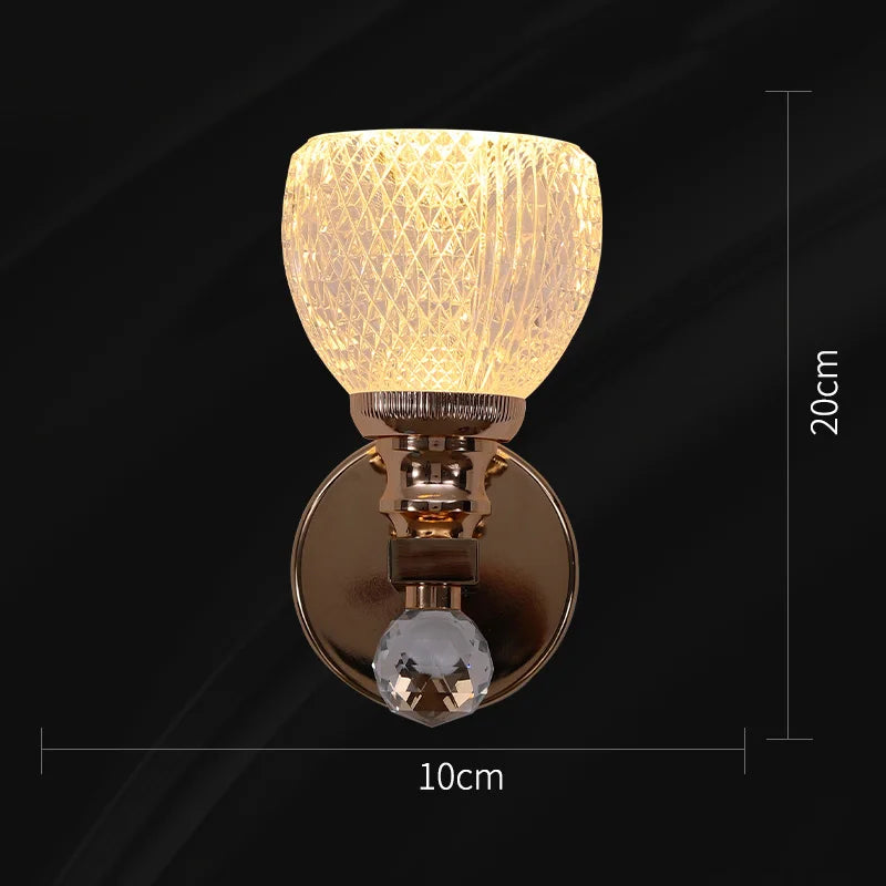 Modern Gold LED Wall Lamp for Living Room Bedroom, Minimalist Luxury Design
