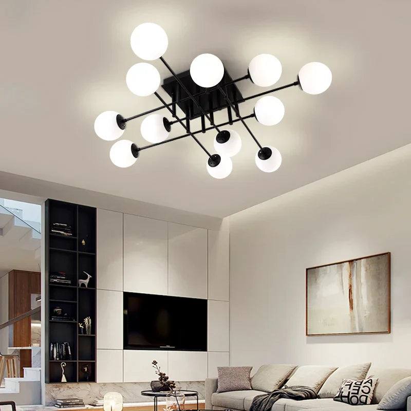 Milk Glass Ceiling Light Modern Ceiling Lamp Living Room Lighting