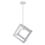 Geometric Cube Pendant Lights Trio Metal Shades Square Ceiling Lamps