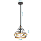 Diamond Cage Iron Pendant Light for Living Dining Bedroom
