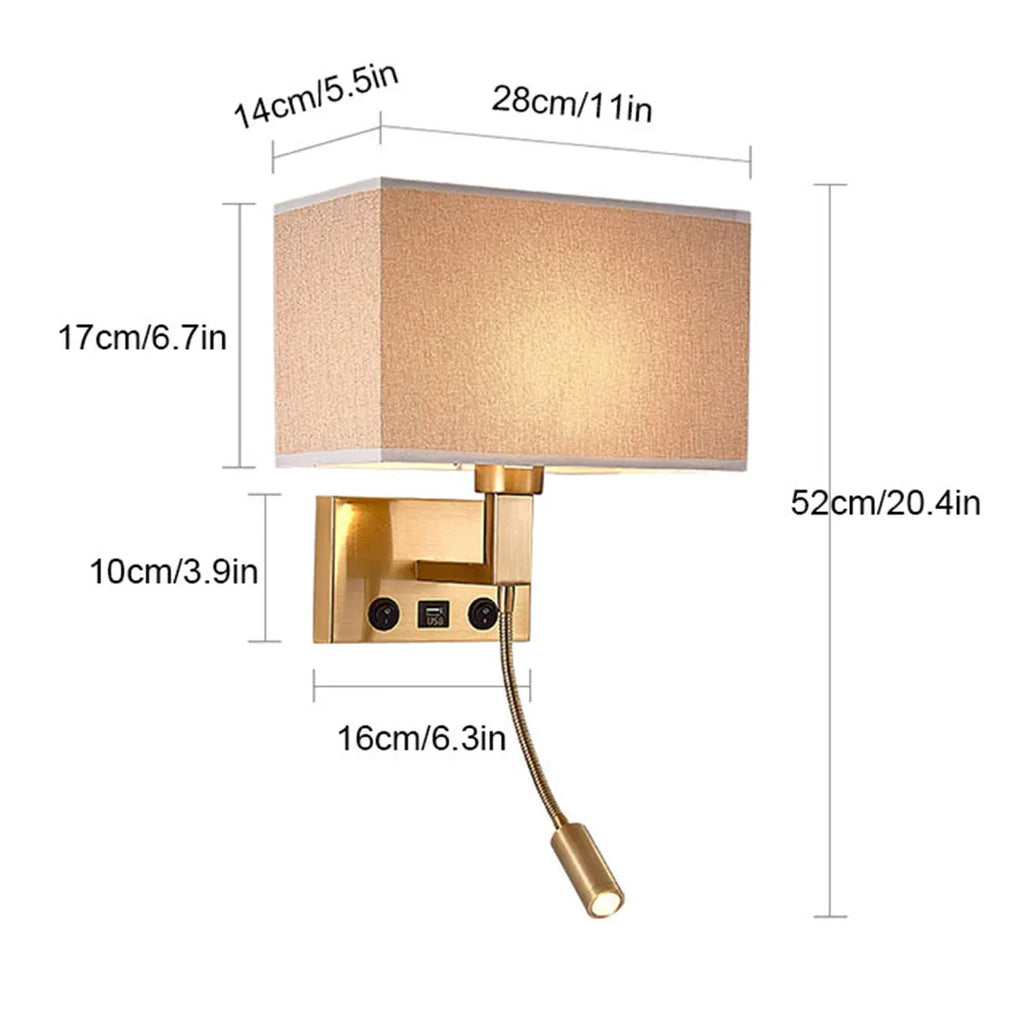 Swing Arm Bedside Wall Lamp Bronze Finish - Vintage LED Reading Light