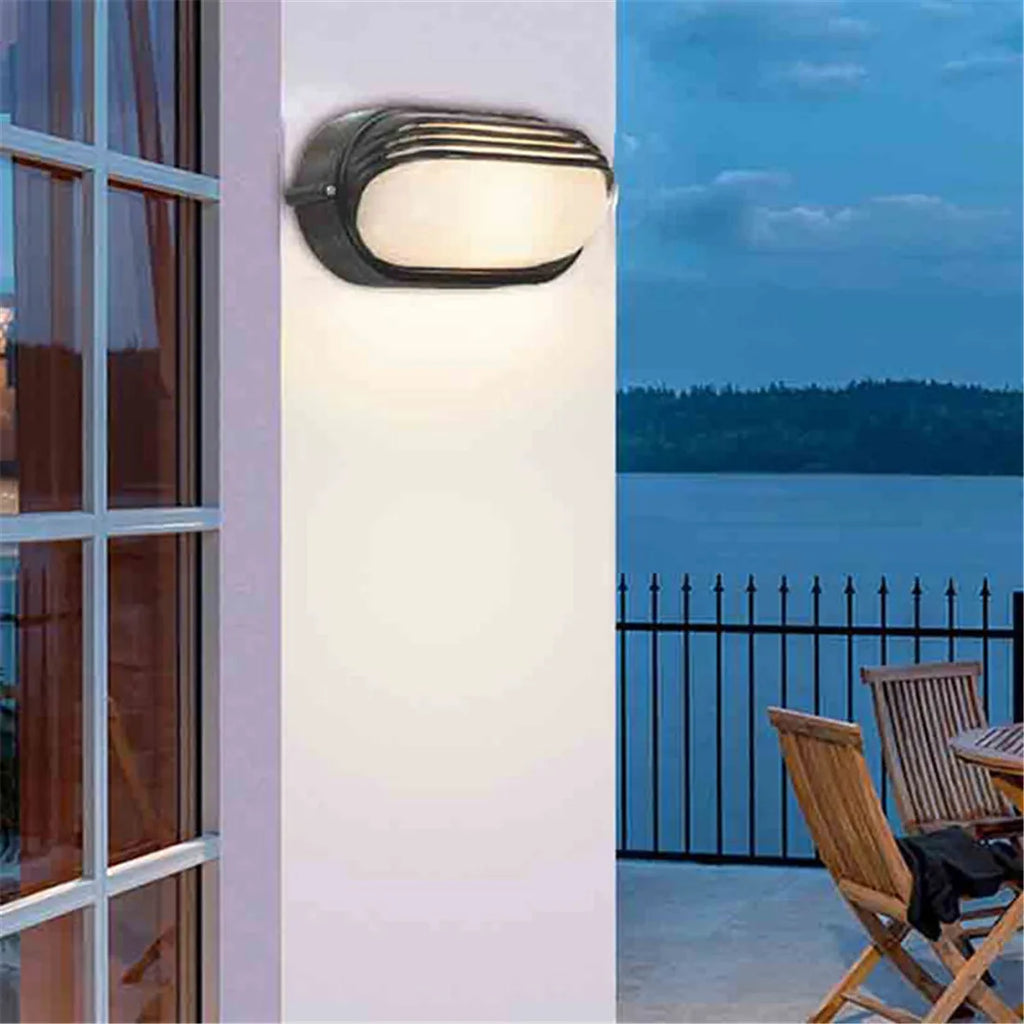 Black Bulkhead Wall Lantern Exterior Wall Light - Security Sconce for Porch & Patio