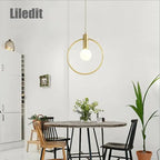Metal LED Pendant Light: Modern Minimalist Hanging Lamp for Stylish Home Decor
